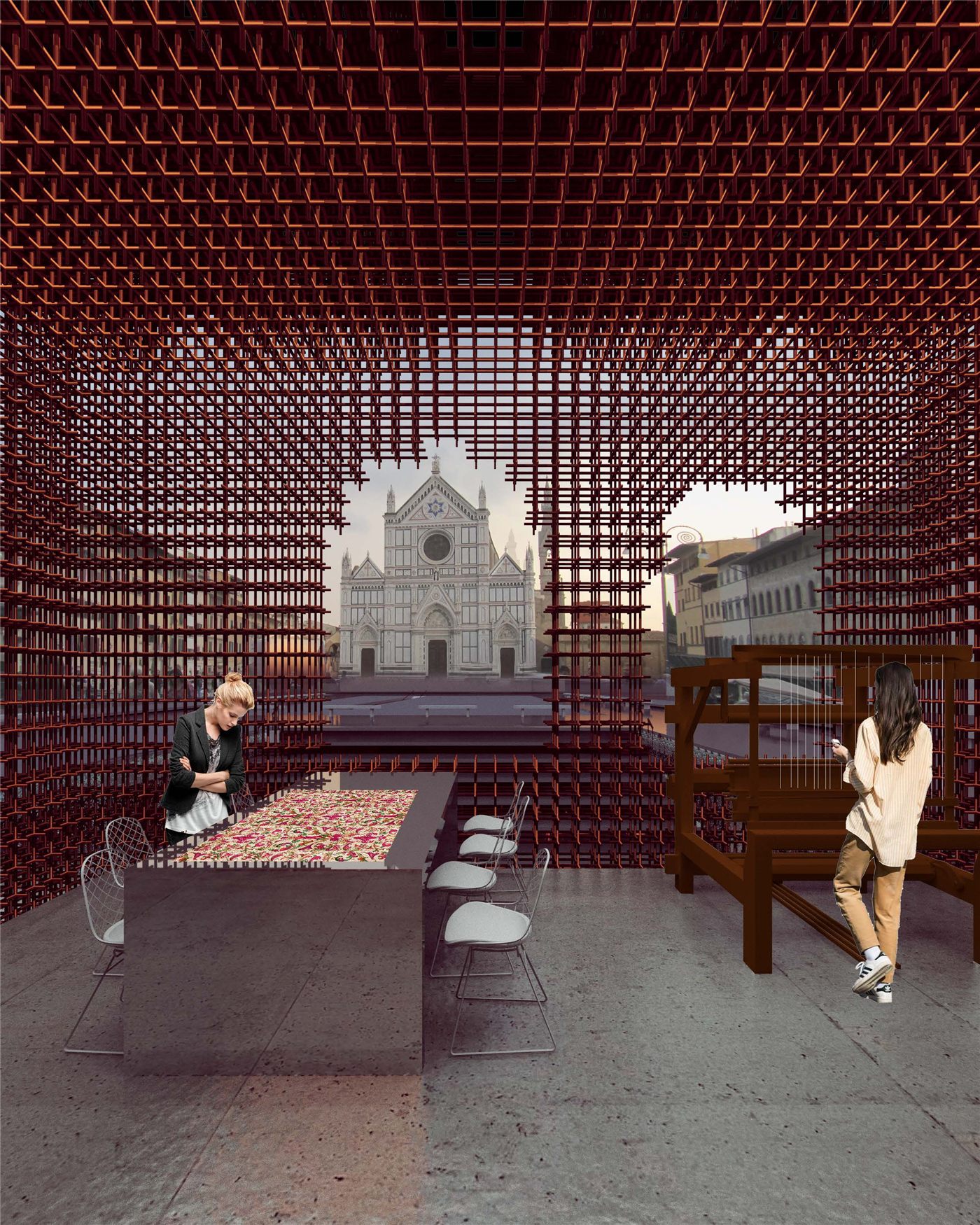 Fracture workshop space with view to Santa Croce