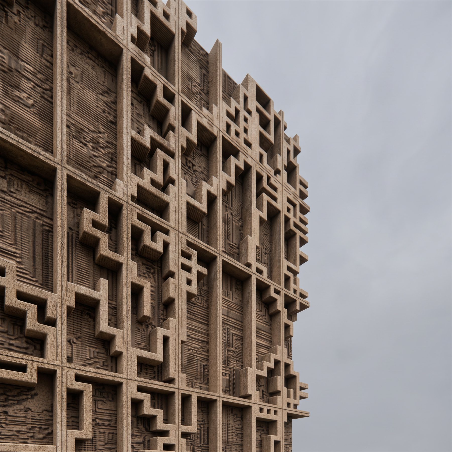 Trama facade detail close-up